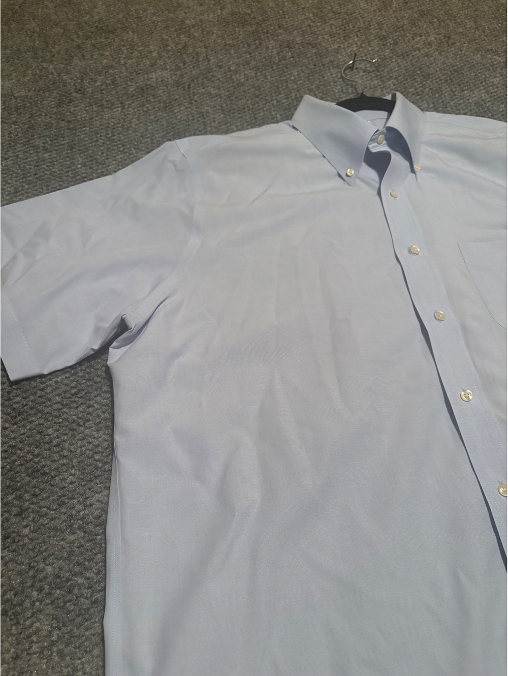 Brooks Brothers Supima Cotton Blue Men's 17 Short Sleeve Button-Down Shirt